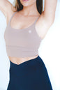I Am Confident Beige Cropped Tank