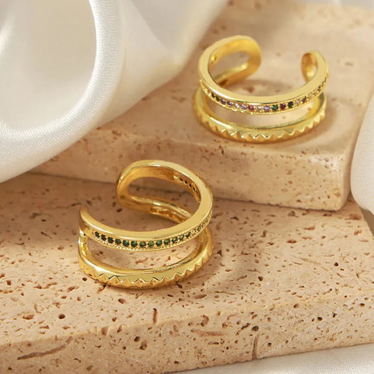 GlimmerFold Dual Band Ring