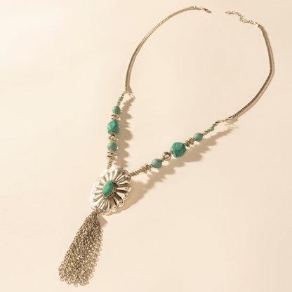 Myra Relic Pendant Necklace in Turquoise Vein