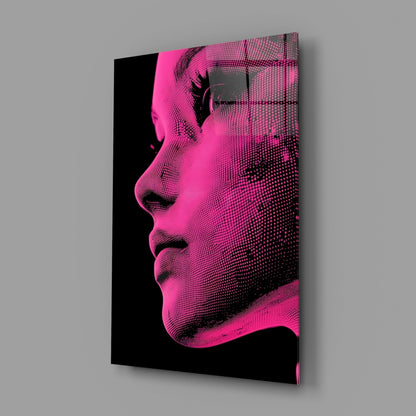 Pink with Dots Glass Wall Art || Designer Collection