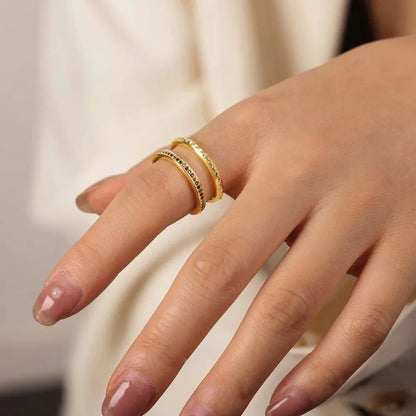 GlimmerFold Dual Band Ring